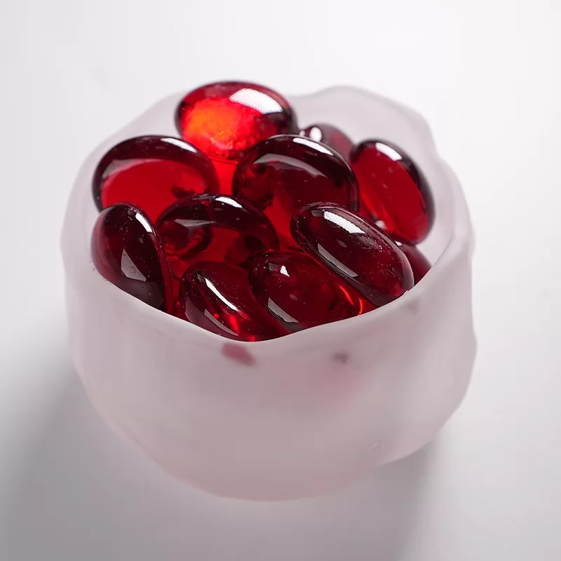 Stiklinis anakardžių riešutų akmuo, stikliniai plokšti karoliukai, naudojami dekoravimui